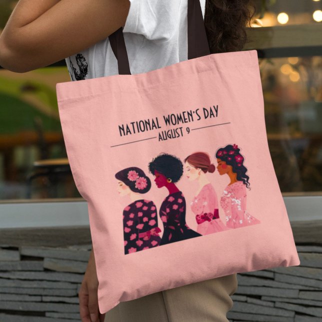 National Women’s Day Global Women Pink Floral Tote Bag (Creator Uploaded)
