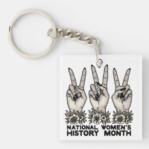 National Women's History Month Feminist women Key Ring