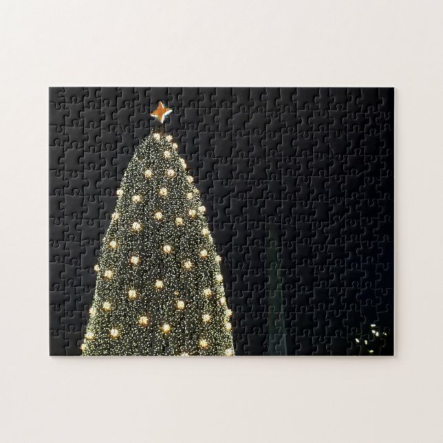 National Xmas Tree & Washington Monument at Night Jigsaw Puzzle (Horizontal)