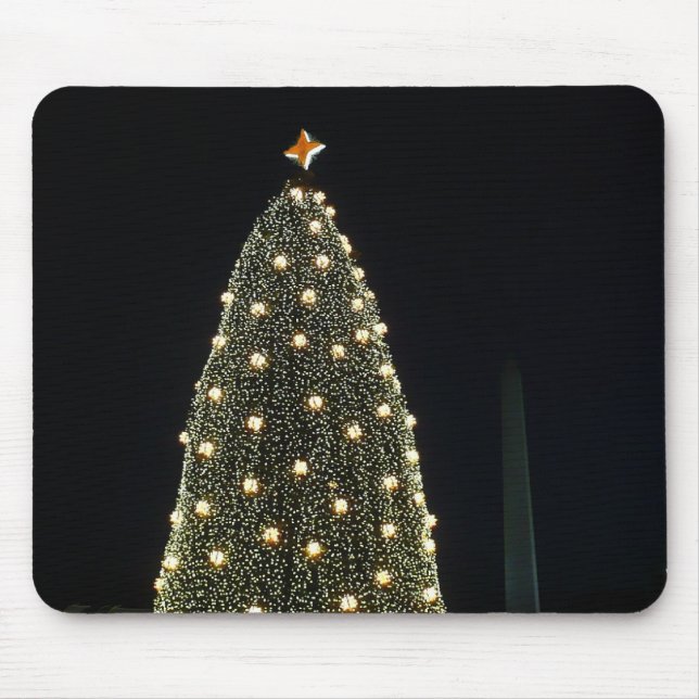 National Xmas Tree & Washington Monument at Night Mouse Pad (Front)