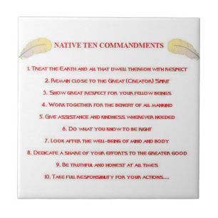 Native 10 Commandments Ceramic Tile