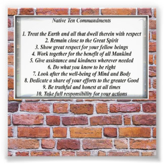 Native 10 Commandments Photo Enlargement Paper Print