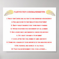 Native 10 Commandments Poster