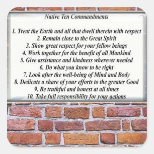 Native 10 Commandments Sticker