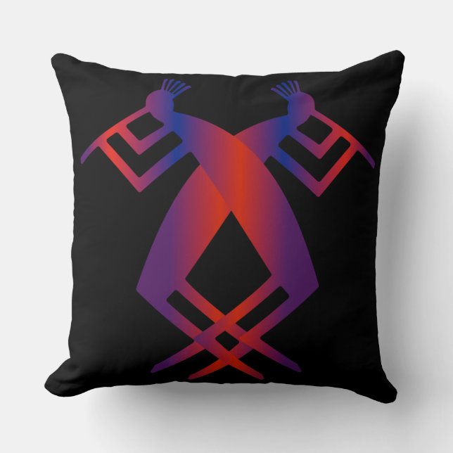 Native American Abstract Kokopelli Cushion (Front)