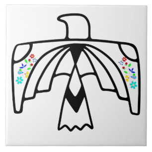 Native American Anishinaabe Eagle White Tile