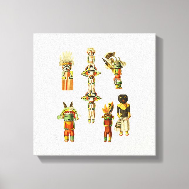 Native American Antique Hopi Kachina Dolls 1894 Canvas Print (Front)