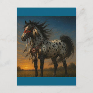 Native American Appaloosa Horse Postcard - Honovi