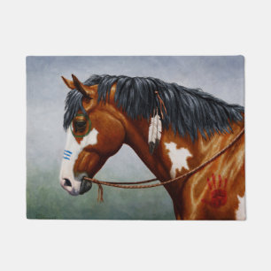 Native American Bay Pinto Horse Doormat
