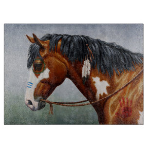 Native American Bay Pinto War Horse Cutting Board