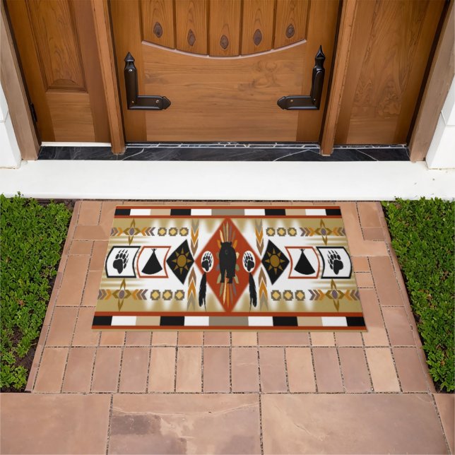 Native American Bear Clan Doormat (Outdoor)