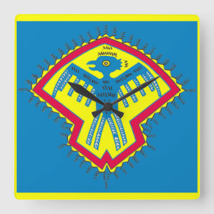 Native American bird symbol Square Wall Clock