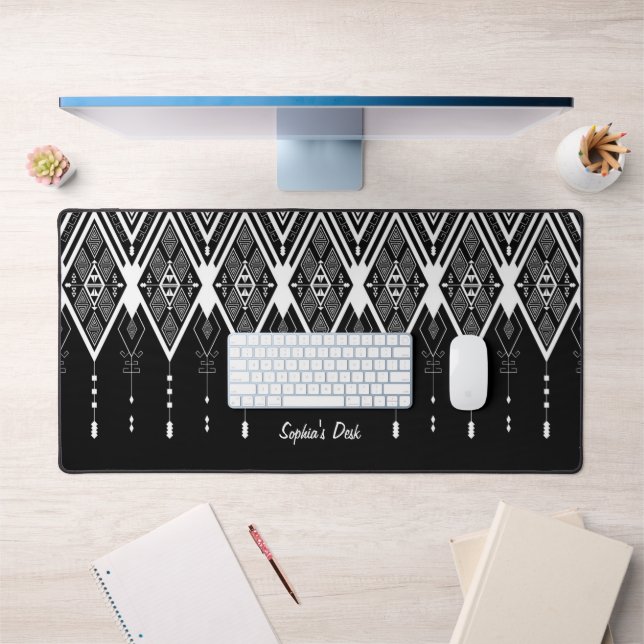 Native American Black And White Custome Desk Mat (Office 1)