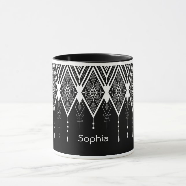Native American Black And White Custome Mug (Center)