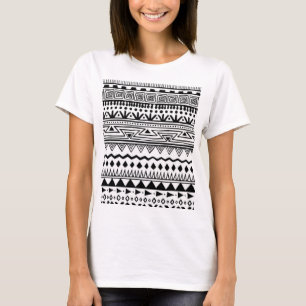 Native American  Black and White Pattern Womens T-Shirt