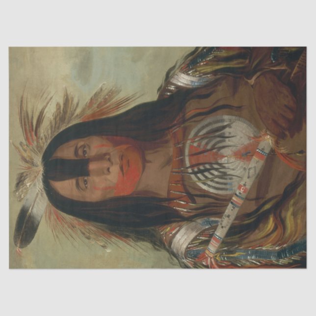 Native American Blactfoot Portrait Decoupage Tissue Paper (Front)