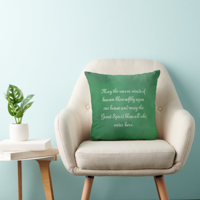 Native American Blessing for the Home Throw Pillow (Chair)