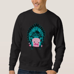 Native American Blobfish Costume Ugly Indian Chief Sweatshirt