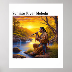 Native-American blue and Yellow  Digital scenic Poster