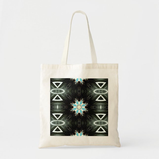 native american blue star-burst tote bag (Front)
