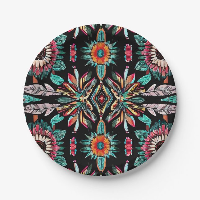 Native American Bohemain Paper Plate (Front)