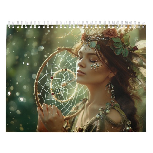 Native American Boho Dreamcatcher Tribal Photos Calendar (Cover)