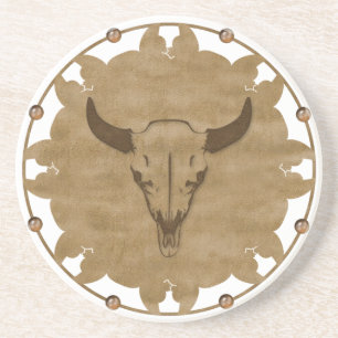 Native American Bull Skull Coaster