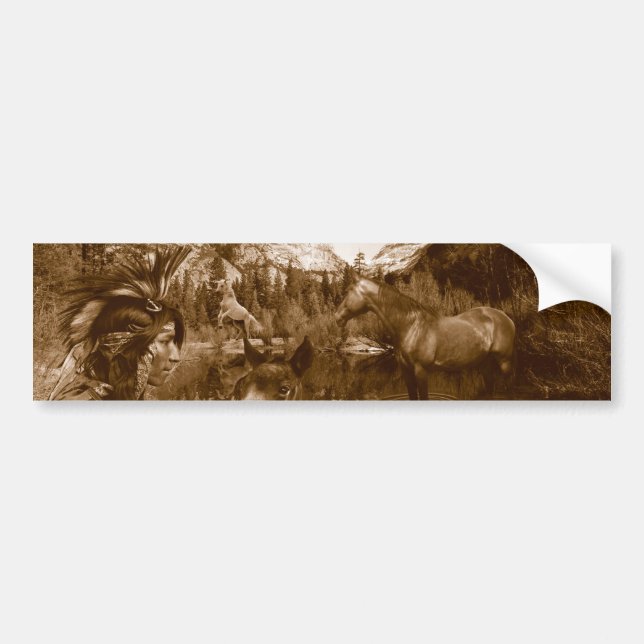 native american bumper sticker (Front)