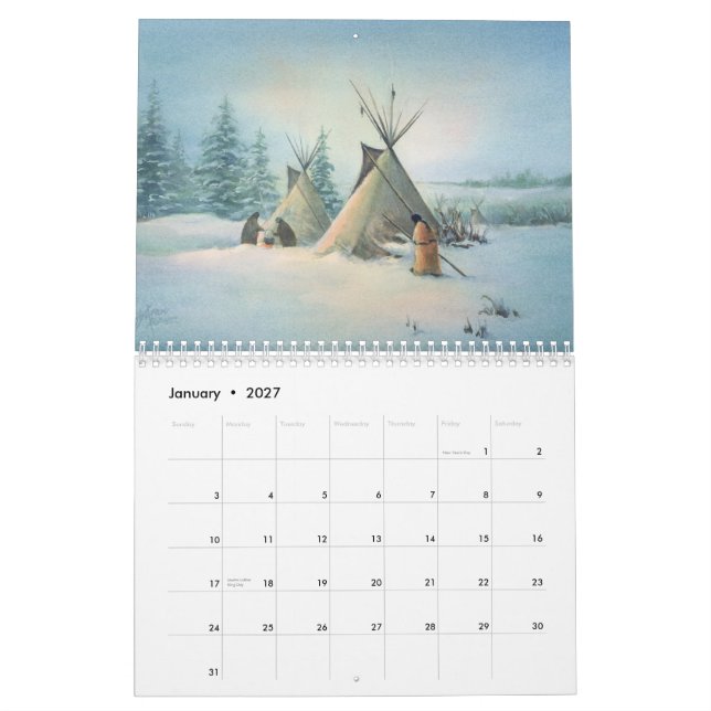 NATIVE AMERICAN CALENDAR by SHARON SHARPE (Jan 2027)