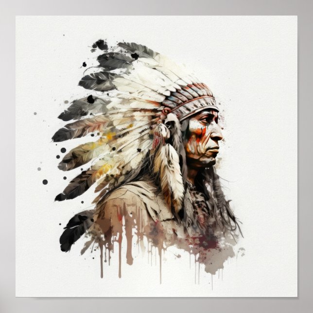 Native American Chief Art Print Poster (Front)