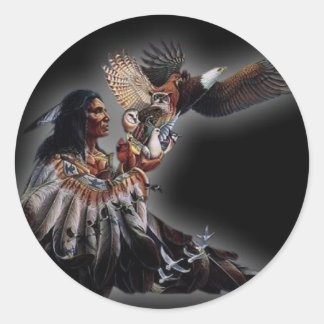 Native American Chief Classic Round Sticker
