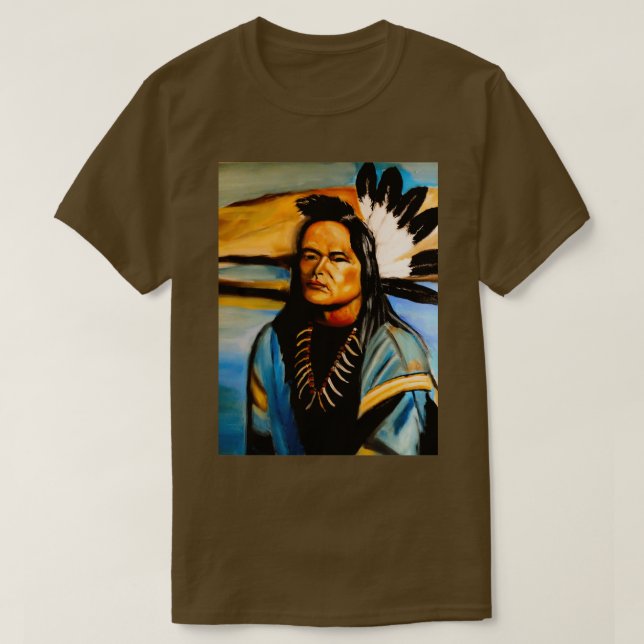 Native American Chief Long  T-Shirt (Design Front)