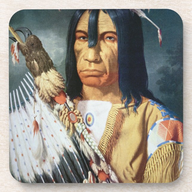 Native American Chief of the Cree people of Canada Coaster (Front)
