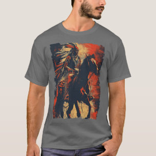 Native American Chief On a Horse T-Shirt
