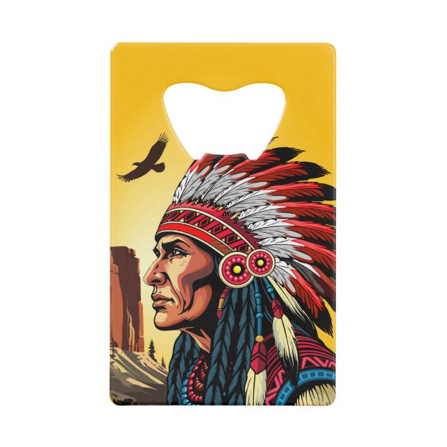 Native American Chief on wild Landscape Sunset (Front)