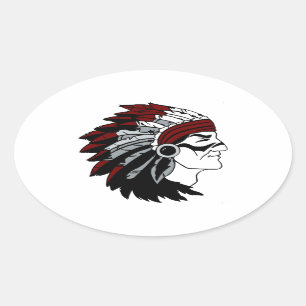 Native American Chief Oval Sticker