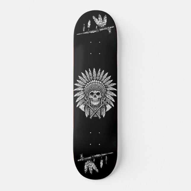 Native American Chief & Pipe Skateboard (Front)