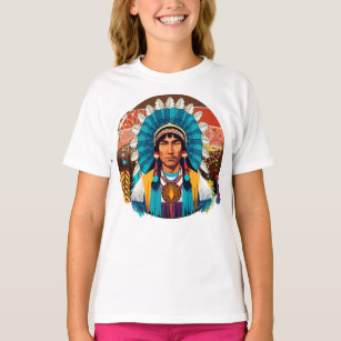 Native American Chief Powerful Portrait T-Shirt