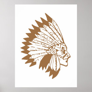 Native American Chief Vintage Boho Indian Apache Poster