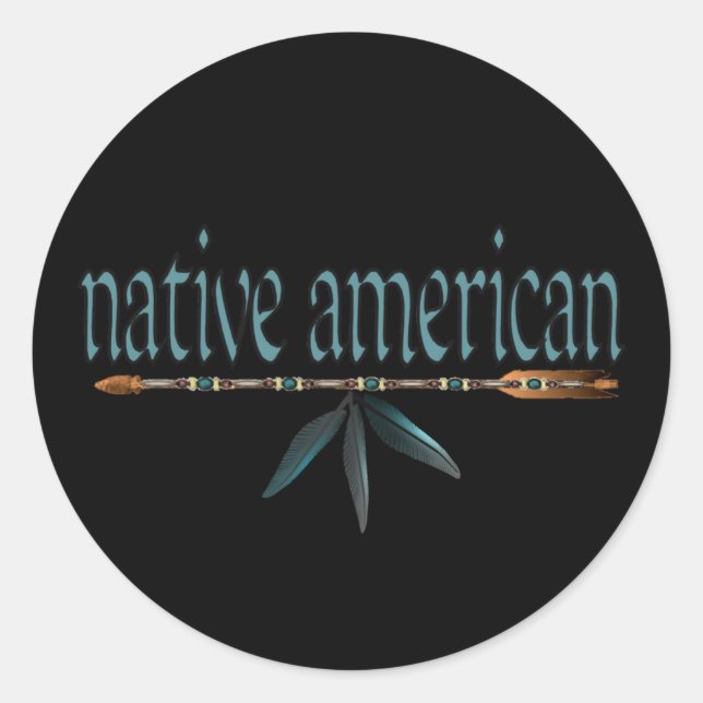 native american classic round sticker (Front)