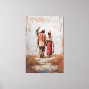 Native American Couple Canvas Print