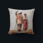Native American Couple Throw Pillow<br><div class="desc">Add warmth, love, and cultural-inspired beauty to your space with this Native American couple throw pillow. Featuring a softly painted romantic portrait of a couple walking together, this design brings a sense of connection, tradition, and calm rustic elegance to any living room, bedroom, reading nook, or cozy corner. Perfect for...</div>