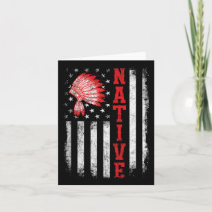Native - American Day Usa Flag Cherokee Indigenous Card