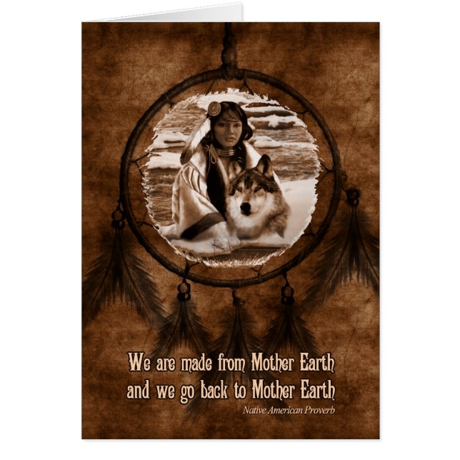 Native American Day Wolf and Dreamcatcher (Front)