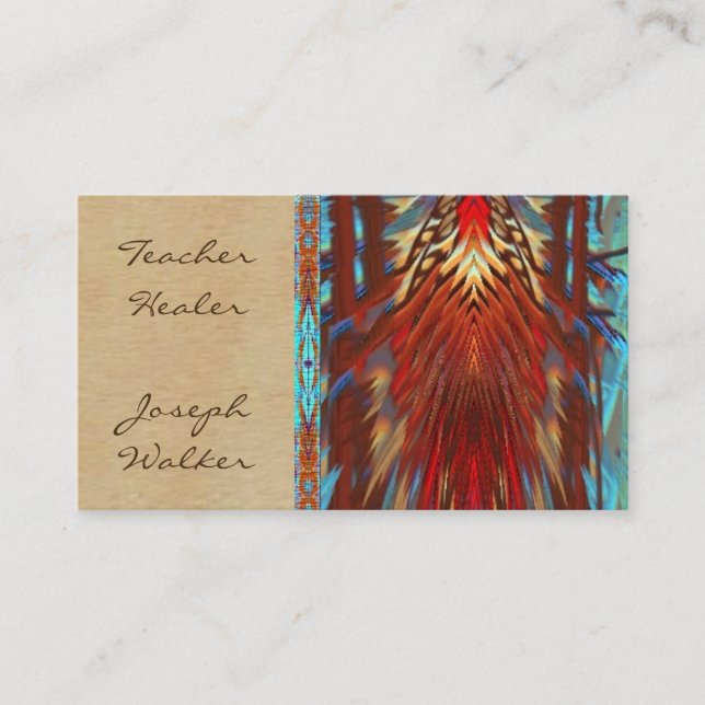 Native American design, healer, Art,Business Cards (Front)