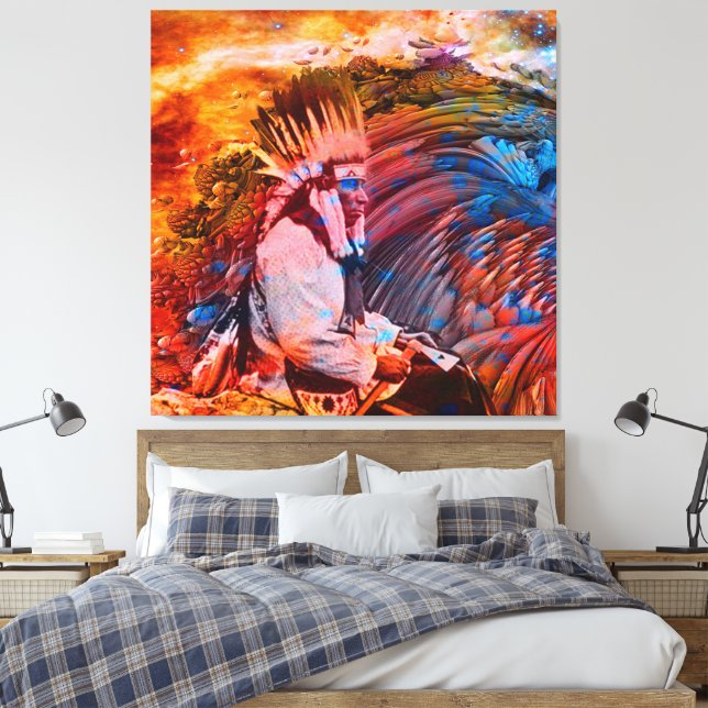 Native American  Dream Canvas Print (Insitu(Bedroom))