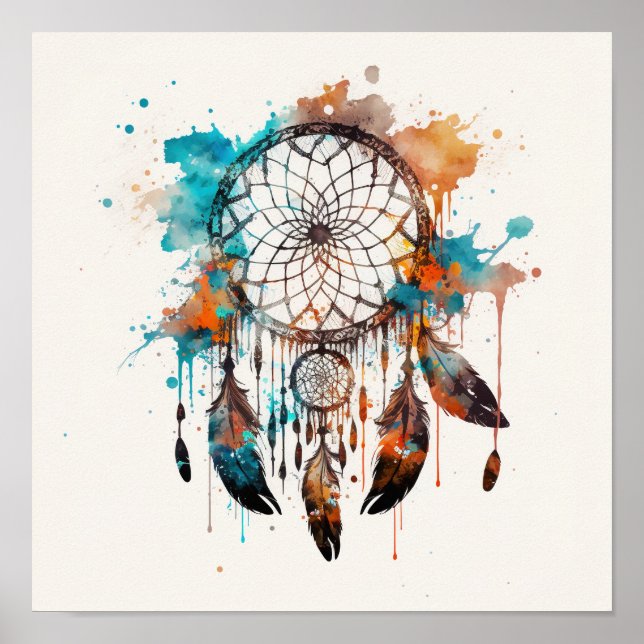 Native American Dreamcatcher Art Print Poster (Front)
