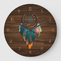 Native American Dreamcatcher Large Clock