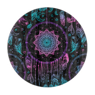 Native American Dreamcatcher Moon Pattern Cutting Board