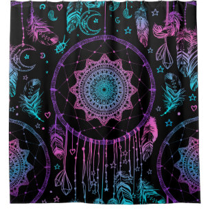 Native American Dreamcatcher Moon Pattern Shower Curtain